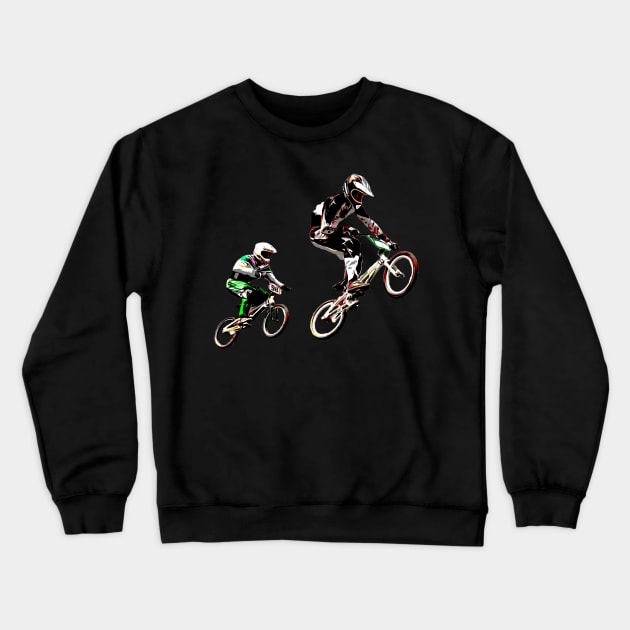 BMX bar turn jump Crewneck Sweatshirt by rickylabellevie